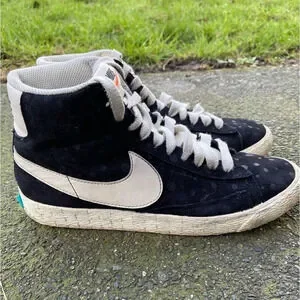 Nike blazer mid black suede deals